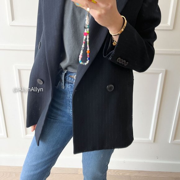 Navy blazer with faint pinstripe - Picture 4 of 12